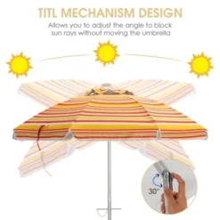Costway 6.5FT Patio Beach Umbrella Sun Shade Tilt Carry Bag -Outdoor Deals Garden Store GUEST 27f8510c fc82 42e3 8d9a 131c5171d718