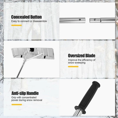 Costway 20FT Snow Roof Rake Reinforced Aluminum Snow Removal Tool For Roof 7 Costway 20FT Snow Roof Rake Reinforced Aluminum Snow Removal Tool For Roof - Image 7