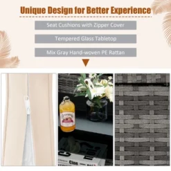 Costway 4PCS Patio Rattan Furniture Set Sofa Ottoman Cushion Garden Deck White/Gray -Outdoor Deals Garden Store GUEST 2a8d640f 5d28 4b36 a244 14710707b45e