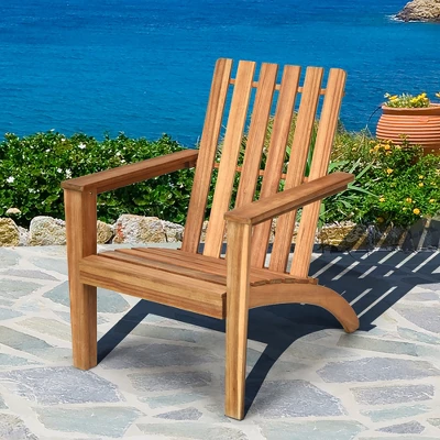 Costway 2PCS Patio Acacia Wood Adirondack Chair Lounge Armchair Durable Outdoor Garden 1 Costway 2PCS Patio Acacia Wood Adirondack Chair Lounge Armchair Durable Outdoor Garden
