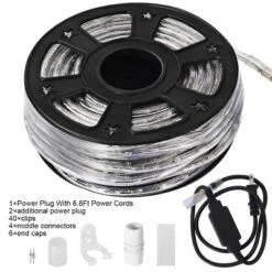 Costway 100' 2 Wire LED Rope Light Christmas Decorative Party In/Outdoor 110V Warm White -Outdoor Deals Garden Store GUEST 2be6f237 245e 4873 9a07 972db94e124e