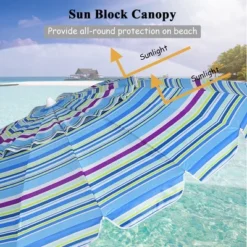 Costway 8 FT Beach Umbrella Outdoor Tilt Sunshade Sand Anchor W/Carry Bag -Outdoor Deals Garden Store GUEST 2bfbe11a 4596 4716 94e6 0369f5395b68