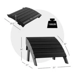 Costway HDPE Patio Folding Adirondack Chair Ottoman Set Footrest All-Weather -Outdoor Deals Garden Store GUEST 2c1ec264 683b 4f3e 8e2a 4449f51142c2