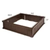 Costway 48.5'' Raised Garden Bed Square Plant Box Planter Flower Vegetable Brown