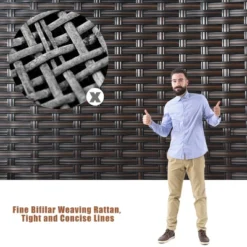 Costway 8PCS Patio Rattan Conversation Furniture Set Cushioned Seat Glass Table -Outdoor Deals Garden Store GUEST 2eac4109 b446 4fff 98da ae227972a1d0