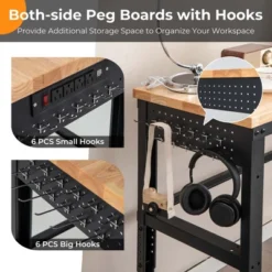 Costway 53" Adjustable Height Workbench 1760lbs Capacity Workstation W/ Power Outlets 15 Costway 53" Adjustable Height Workbench 1760lbs Capacity Workstation W/ Power Outlets -Outdoor Deals Garden Store GUEST 2ebcfbf0 d45c 4282 a46f 6cb0f747afe9