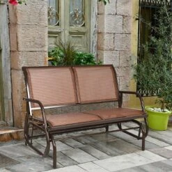 Costway Patio Swing Glider Bench Loveseat Rocking Chair Backyard Poolside -Outdoor Deals Garden Store GUEST 302fbcc4 0d4f 44ed 85f9 0259d3c856f5