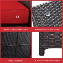 Costway 8PCS Outdoor Patio Rattan Furniture Set Cushioned Loveseat Storage Table RedNavy 16 Costway 8PCS Outdoor Patio Rattan Furniture Set Cushioned Loveseat Storage Table RedNavy -Outdoor Deals Garden Store GUEST 3266ef64 12be 4908 8025 b1b65a4573e4