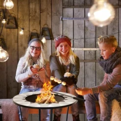 Costway 23.5'' Round Fire Pit Table Wood Burning Heater W/ Mesh Cover & Fire Poker -Outdoor Deals Garden Store GUEST 33180df6 52d6 4fbd a7b8 87611676d5af