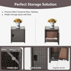 Costway 5PCS Patio Rattan Furniture Set Ottoman Cushioned W/Cover Space Saving Off White/Gray/Red/Turquoise -Outdoor Deals Garden Store GUEST 3403d27b 3345 4dc2 878e 525f43a032c9