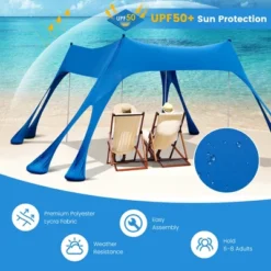 Costway 10 X 10 FT Beach Sunshade Canopy UPF50+ With Carry Bag &8 Sandbags &3 Shovels -Outdoor Deals Garden Store GUEST 34ade026 8ad9 4d46 8803 79996cbbce1c