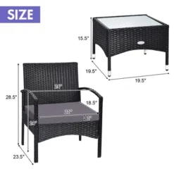 Costway 3 PCS Patio Wicker Rattan Furniture Set Coffee Table & 2 Rattan Chair W/Cushion 12 Costway 3 PCS Patio Wicker Rattan Furniture Set Coffee Table & 2 Rattan Chair W/Cushion -Outdoor Deals Garden Store GUEST 34c530f1 3c7a 4514 82f8 c748329e5a4e