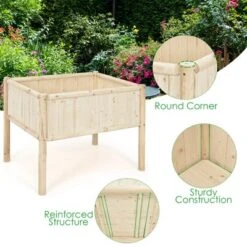 Costway Raised Garden Bed 42''x30''x32'' Elevated Wood Planter Box Stand Patio Yard -Outdoor Deals Garden Store GUEST 34ffbe33 5ec0 48ff 9112 0cebfb953f31