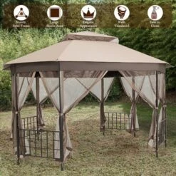 Costway 10' X 12' Octagonal Patio Gazebo Canopy Shelter Double Top W/Netting Sidewalls 12 Costway 10' X 12' Octagonal Patio Gazebo Canopy Shelter Double Top W/Netting Sidewalls -Outdoor Deals Garden Store GUEST 35dda9fa 7f53 4a13 b145 2db7278c0081