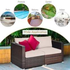Costway 2PCS Patio Rattan Corner Sofa Sectional Furniture -Outdoor Deals Garden Store GUEST 364be7f6 8b90 41eb a2f3 b44033037b2b