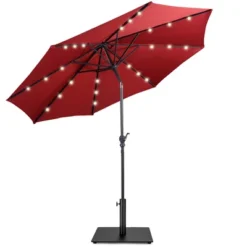 Costway 10ft Solar Lights Patio Umbrella Outdoor W/ 36 LBS Steel Umbrella Stand 24 Costway 10ft Solar Lights Patio Umbrella Outdoor W/ 36 LBS Steel Umbrella Stand -Outdoor Deals Garden Store GUEST 374e2495 262e 4d88 97eb ba4ffab26759