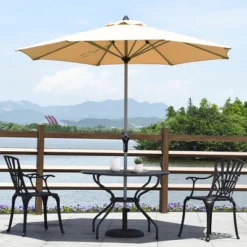 Costway 9' Patio Market Umbrella Outdoor Table Aluminum Crank W/8 Rib -Outdoor Deals Garden Store GUEST 3779ff45 81ec 47df 8185 ff252dfd5248