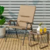 Costway Patio Padded Folding Portable Chair Camping Dining Outdoor Beach Chair GreyBrown