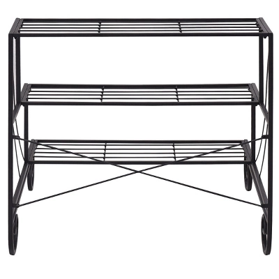 Costway 3 Tier Outdoor Metal Plant Stand Flower Planter Garden Display Holder Shelf Rack 5 Costway 3 Tier Outdoor Metal Plant Stand Flower Planter Garden Display Holder Shelf Rack - Image 5