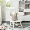 Costway Set Of 2 Wood Rocking Chair Glossy Finish White Coffe