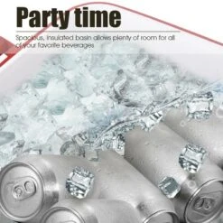 Costway 80-quart Cooler Beer Cart Outdoor Entertaining Rolling Party Steel Bar Bistro -Outdoor Deals Garden Store GUEST 3b30748b fc56 41d0 ad68 c3b9e7eb68c4