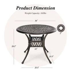 Costway 36'' Patio Round Dining Bistro Table Cast W/2'' Umbrella Hole 12 Costway 36'' Patio Round Dining Bistro Table Cast W/2'' Umbrella Hole -Outdoor Deals Garden Store GUEST 3b36ef9b c6d5 4e8f 9a21 3febbca5d82f