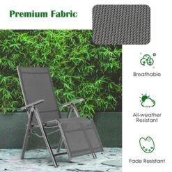 Costway Outdoor Foldable Reclining Chair Aluminum Frame 7-Position Adjustable -Outdoor Deals Garden Store GUEST 3b83661c bd9d 4704 b779 accde6c7c7b5