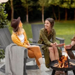 Costway Patio Adirondack Rocking Chair All Weather HDPE Porch Rocker 330lbs Grey Outdoor -Outdoor Deals Garden Store GUEST 3b8cac9d e7bf 4441 89d0 2a53b852a7fe