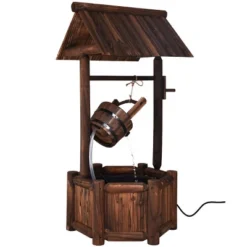 Costway Garden Rustic Wishing Well Water Fountain Wooden Outdoor Electric Backyard Pump -Outdoor Deals Garden Store GUEST 3bb9b819 1154 44eb 9150 2cc5933877ea