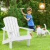 Costway Kid's Adirondack Chair Patio Wood High Backrest Arm Rest 110 LBS Capacity