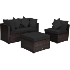 Costway 4PCS Patio Rattan Furniture Set Sofa Ottoman Cushion Garden Deck Black 16 Costway 4PCS Patio Rattan Furniture Set Sofa Ottoman Cushion Garden Deck Black -Outdoor Deals Garden Store GUEST 3c59eed4 49d3 452c 80d6 7a59bc8f7587