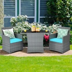 Costway 3PCS Patio Rattan Furniture Set Cushioned Sofa Armrest Garden WhiteRedNavyTurquoise 26 Costway 3PCS Patio Rattan Furniture Set Cushioned Sofa Armrest Garden WhiteRedNavyTurquoise -Outdoor Deals Garden Store GUEST 3d0d3709 3f03 4a6d 98a8 038d582d3c4e
