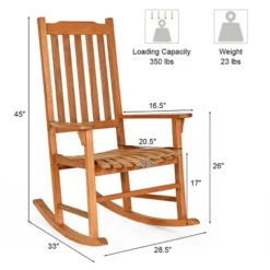 Costway 2 PCS Outdoor Eucalyptus Rocking Chair Single Rocker For Patio Deck Natural -Outdoor Deals Garden Store GUEST 3d9f2bfc d3ca 4822 bc9e 351a95dfa134