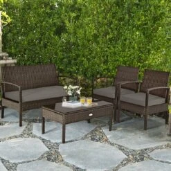 Costway 8PCS Rattan Patio Conversation Set Outdoor Furniture Set Garden W/Cushion -Outdoor Deals Garden Store GUEST 3da0d9d1 1b2b 4a06 9398 a2fe9f8fb30b