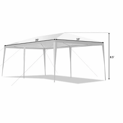Costway 10'x20' Canopy Tent Heavy Duty Wedding Party Tent 4 Sidewalls W/Carry Bag 2 Costway 10'x20' Canopy Tent Heavy Duty Wedding Party Tent 4 Sidewalls W/Carry Bag - Image 2