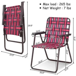 Costway 6pcs Folding Beach Chair Camping Lawn Webbing Chair Lightweight 1 Position Red 15 Costway 6pcs Folding Beach Chair Camping Lawn Webbing Chair Lightweight 1 Position Red -Outdoor Deals Garden Store GUEST 3e57f60f e8d4 44c9 84c3 aef726a32d11