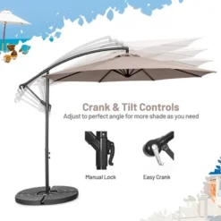Costway 10 FT Patio Offset Umbrella W/8 Ribs Cross Base Tilt -Outdoor Deals Garden Store GUEST 3e6c462b 0474 4f4f 911e 71c21c39ae89