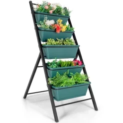 Costway 5-tier Vertical Garden Planter Box Elevated Raised Bed W/5 Container -Outdoor Deals Garden Store GUEST 3ea0644a 265b 4039 82d5 de87b22fb7c1