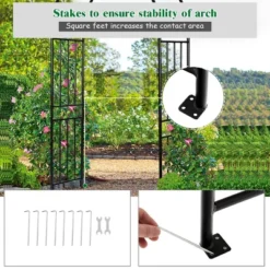 Costway 7.2Ft Garden Arch Steel Arbor Wedding Garden Decoration Climbing Plants W/Stakes -Outdoor Deals Garden Store GUEST 3f5c6b2c 6844 4c2b 9d7b d7e912c94e1d