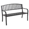 Costway 50'' Patio Garden Bench Park Yard Outdoor Furniture Steel Slats Porch Chair Seat
