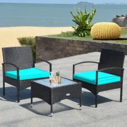 Costway 3 PCS Patio Wicker Rattan Furniture Set Coffee Table & 2 Rattan Chair W/Cushion 19 Costway 3 PCS Patio Wicker Rattan Furniture Set Coffee Table & 2 Rattan Chair W/Cushion -Outdoor Deals Garden Store GUEST 4155e139 1aad 464e 8f3e dce05d79d2dc