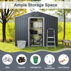 Costway 5.7 FT X 7.5 FT Outside Storage Shed Double Door Outdoor Tool House WithAir Window -Outdoor Deals Garden Store GUEST 41ee38d5 ffd7 4cbf 8f81 7d8d1f4a1670