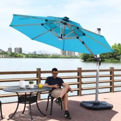 Costway 10ft Solar LED Patio Umbrella 360Degree Rotation W/USB Turquoise 12 Costway 10ft Solar LED Patio Umbrella 360Degree Rotation W/USB Turquoise -Outdoor Deals Garden Store GUEST 45d4e7fb a25b 4ee0 b494 99fb2628ded2