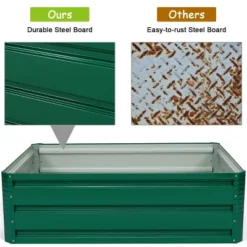 Costway 40x32 Inch Patio Raised Garden Bed Vegetable Flower Plant Dark Green New -Outdoor Deals Garden Store GUEST 46504bb0 8112 4a2b b33b c5fc20265837