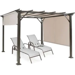 Costway 10' X 10' Pergola Kit Metal Frame Gazebo &Canopy Cover Patio Furniture Shelter -Outdoor Deals Garden Store GUEST 46ac506e 9bc4 4b99 a6f4 5e5a9dd1f82b