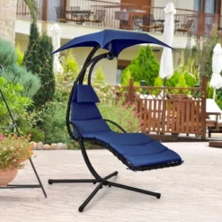 Costway Costway Patio Hanging Lounge Chaise Hammock Chair Removable Canopy Grey/Navy/Turquoise 19 Costway Costway Patio Hanging Lounge Chaise Hammock Chair Removable Canopy Grey/Navy/Turquoise -Outdoor Deals Garden Store GUEST 46daa013 ac78 49fa 8134 e75fe7f8410e