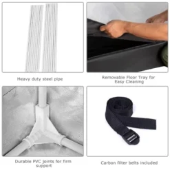 Costway Indoor Grow Tent Room Reflective Hydroponic Non Toxic Clone Hut 6 Size (48''X24''X60'') -Outdoor Deals Garden Store GUEST 47408817 e299 41b2 8d38 a3cc0e407ed9