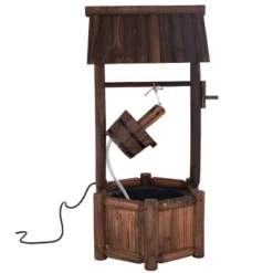 Costway Garden Rustic Wishing Well Water Fountain Wooden Outdoor Electric Backyard Pump -Outdoor Deals Garden Store GUEST 47897dea d2a5 47fc 9467 79922df26b78