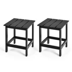 Costway 2 PCS Patio 15'' End Side Coffee Table Square Wooden Slat Deck WhiteBlackGray 21 Costway 2 PCS Patio 15'' End Side Coffee Table Square Wooden Slat Deck WhiteBlackGray -Outdoor Deals Garden Store GUEST 483c05be 5460 434e b643 93e73b75846d