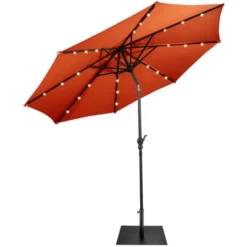 Costway 9ft Market Patio Umbrella W/Solar Lights & 40 LBS Steel Umbrella Stand 26 Costway 9ft Market Patio Umbrella W/Solar Lights & 40 LBS Steel Umbrella Stand -Outdoor Deals Garden Store GUEST 48cfa3d7 3f4b 4bbd bf89 9a7a4d38e515